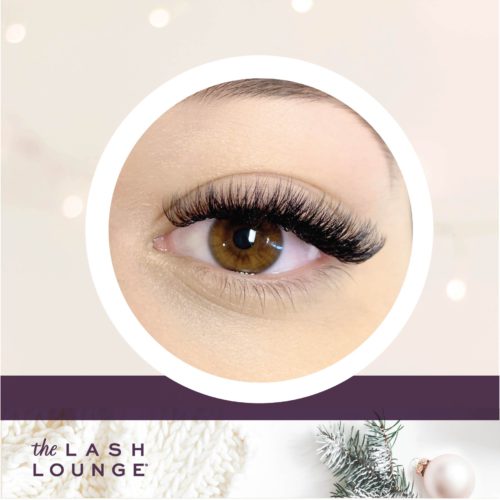 close-up of woman's eye with mega volume eyelash extensions